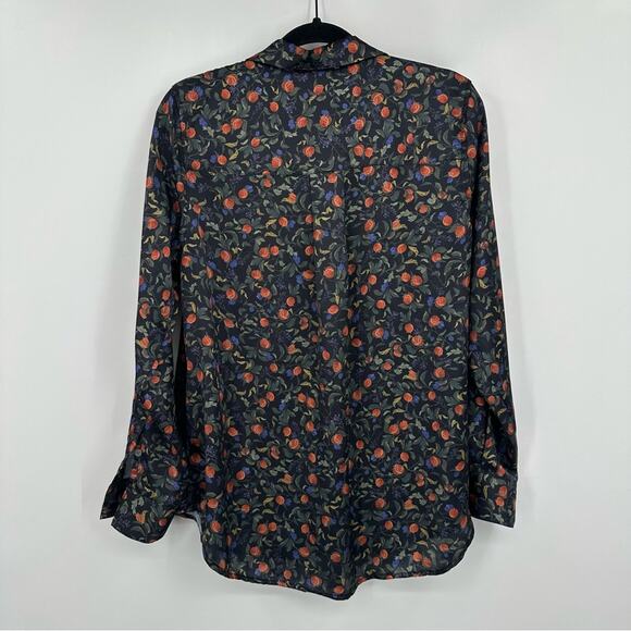 Elie Tahari | Pomegranate Relaxed Sleeve Button-Up Blouse Size Medium - Picture 3 of 7